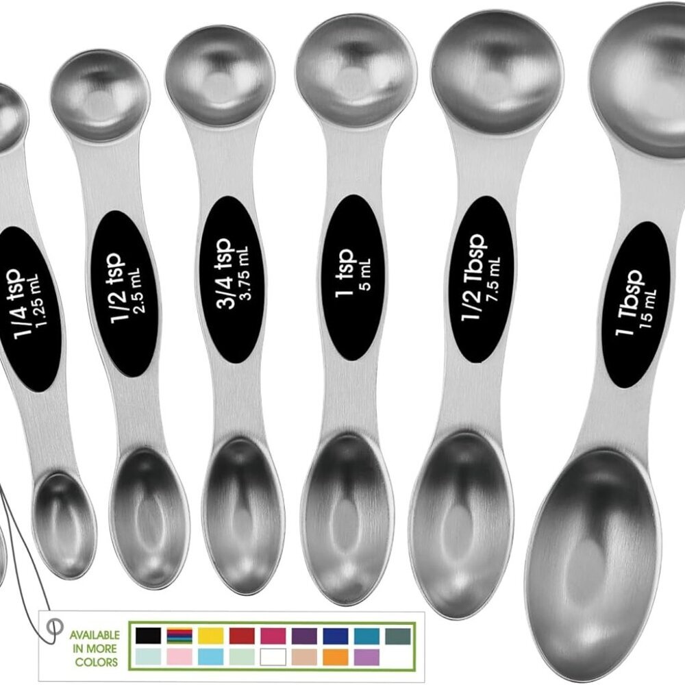 Stainless Steel Magnetic Measuring Spoons Set with Strong N45 Magnets, Heavy Dut
